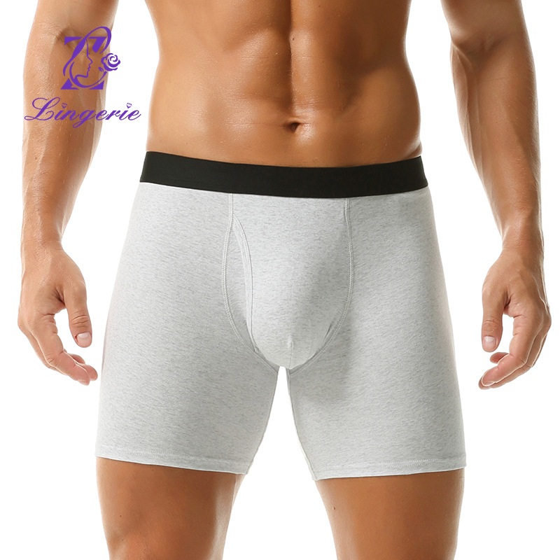 Quadrangle Pants Fall and Winter Anti-wear Sports Large Size Men's Ribbed Underpants Flat pants cotton underpants wholesale