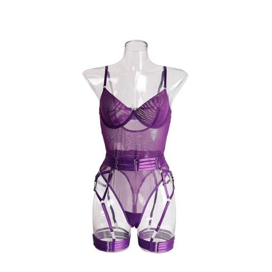 Push up steel ring perspective bodysuit
