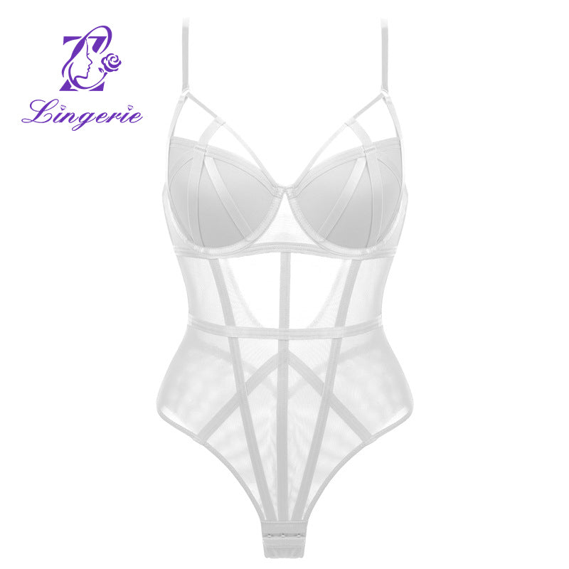 Shapewear Lace Deep V-Neck Sculpting Thong Bodysuit