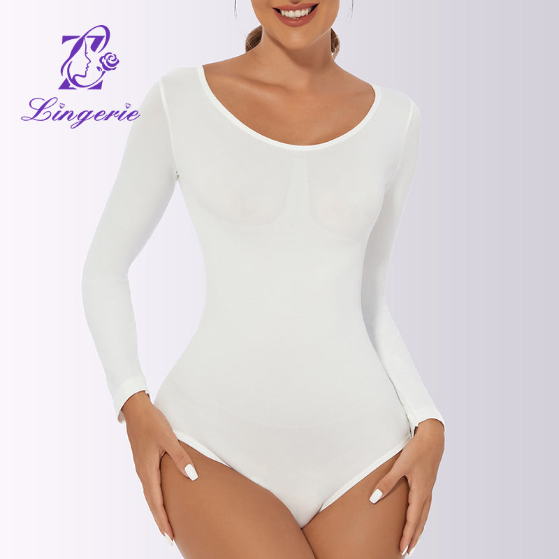 European and American one-piece underwear tummy lift hip plastic one-piece women's tight long sleeve corset slimming clothes body shapewear