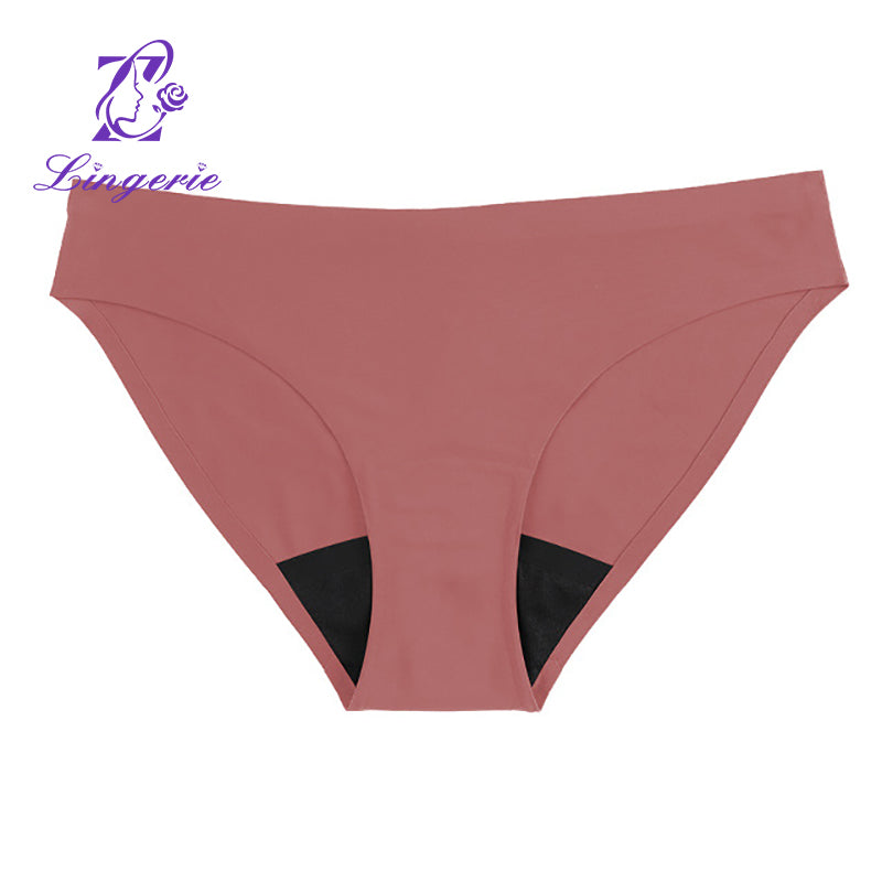 Women's large size physiological mid-waist four-layer menstrual safety and hygiene seamless pure cotton panty