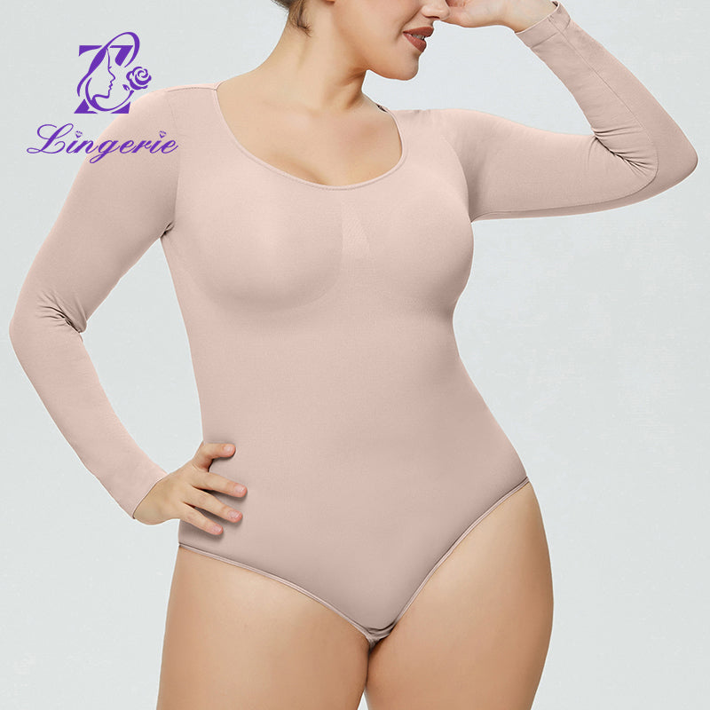 European and American one-piece underwear tummy lift hip plastic one-piece women's tight long sleeve corset slimming clothes body shapewear